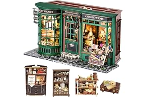 Spilay Diy Miniature House Kit, Wooden Furniture Kit, Handmade Mini Modern Model Plus with Dust Cover, 1:24 Scale Creative Doll House for Lover Friend Gift Magic House (Magic Full House)