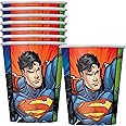 Justice League Multicolor Paper Cups (9oz) Pack of 8 - Colorful Superhero Party Cups for Kids & Adults