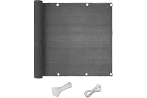 KINBERRY Balcony Privacy Screen, Patio Privacy Protective Screens 0.9m X 5m Pes Balcony Cover Anti-Peeping- Wind and Uv Protection Garden Fence Screening for Deck, Backyard, Patio, Balcony, Garden Fence