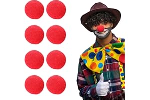 Tabanzhe Red Clown Noses-8PCS Cosplay Circus Noses Sponge Noses Dress Accessories for Circus Party Costume Cosplay Decorations Halloween Christmas Decor