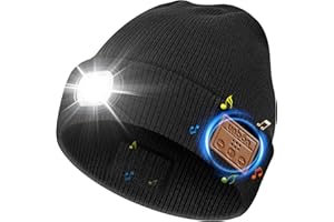 UNBON Regalos Originales para Hombre, Ideas Regalos Navidad, Regalo Hombre Padre Papa Navidad Cumpleaños Aniversario, Gadgets Tecnologicos Utiles, Gorro Bluetooth con Luz LED Invierno Cálido Unisex