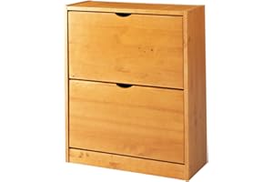 DOGAR Moblit Zapatero de Dos Trampones Realizado en Madera de Pino Macizo Color Miel Serie Canet Medidas (77x63x27) cm (AltoxAnchoXFondo), Robusto y Duradero