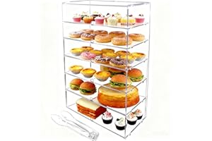 Cityjoy 6-Tier Commercial Bakery Display Case, 29.32"x 19.68"x 10.23" Pastry Display Case Countertop Display Cabinet Box for Bread Dessert Food Cookie Baking