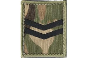 CL DISTRIBUTION Black on Multicam/MTP Hook (Sticky) Backed Rank Badge/Patch - Corporal