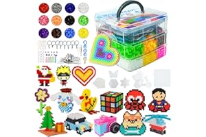 Surplex Perline Colorate in Plastica a Fusione,18 Colore 10000 PE Melty Perla ha Stiro Perline fusibili bricolage Ricariche per Il Tempo Libero, Set Gioco Creativo Natalizio Fai da Te per Bambini, 5mm