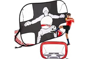 Lubibi Portería de Fútbol Plegable 2 en 1 para Niños, Portátil con Bolsa de Transporte, Red de Entrenamiento Al Aire Libre para Jardín y Parque, 120x80x80cm