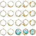 Sea Theme Open Bezel Charms 5-Style 20pcs Alloy Frame Pendants Color Lasting Hollow Resin Frames with Loop for Resin Jewelry Making - Gold, Sea Theme Open Bezel Charms 20pcs Alloy Frame Pendants