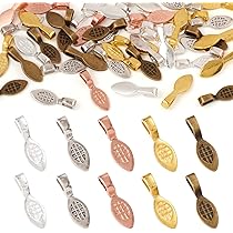 200 Pezzi Supporti Per Cabochon A Cucchiaio - Connettori Per Gioielli Fai Da Te In Lega Dorata/Argentata - Foto 10