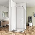 Biubiubath 700x700mm Sliding Doors Corner Entry Shower Enclosure 5mm Extra Toughened Safety Glass Screen Cubicles