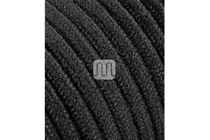 Merlotti 20365 Cavo Elettrico Rotondo H03VV-F 2x0.75, Canvas Nero, 3 m