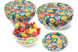 PHOGARY 3 Coperchi per Alimenti Riutilizzabili, Coperture in Tessuto Elastico, Coperchi per Conservazione degli Alimenti Multiuso Frutta Verdura Conservazione della Carne, Modello di Frutta