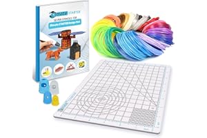 3DMATE Filamento per penna 3D con tappetino in silicone e libro di stencil compatibili con 11 modelli - Ricariche in plastica PLA da 1,75 mm - 110 Metro di filamento assortito per disegni e scarabocchi 3D