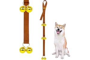 Tierecare Dog Bells Toilet Training Premium Quality with Soft Leather for Puppy Toilet Training Adjustable Dog Doorbell for Sliding Door Easy to Train