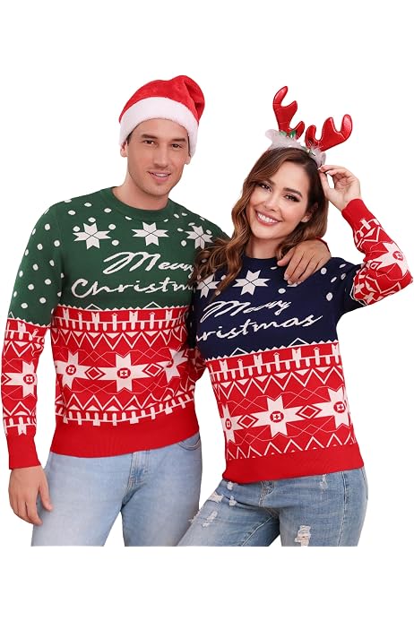 Suéter Navideño Para Hombre - Tejido Suave, Ajuste Holgado, Estilo Casual Y Festivo