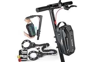 ‎JEEBEL Jeebel 3/4/5L E Scooter Tasche & 90cm 7mm Handschellenschloss, Große Kapazität Lenkertasche mit Schnellverschluss-Montage, Fahrrad Schloss mit Schlüssel, Für Elektroroller, Fahrrad（2,8 L + Schloss）