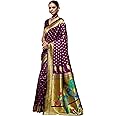 EthnicJunction Women's Silk Blend Woven Paithani saree With Blouse Piece