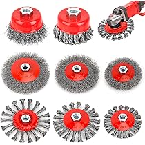 Lot De 8 Brosses Métalliques Pour Meuleuse D'angle, 75 Mm Et 100 Mm