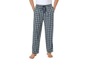 Jveyvth Mens Pyjama Pants 100% Cotton Plaid Sleep & Lounge Pants, PJ Bottoms with Pockets and Button Fly