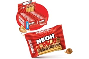 ‎NEOH NEOH Haselnuss-Knusperwaffeln | 1g Zucker, 95 kcal, 21g | Keto-freundlich, Low-Carb, ballaststoffreich | Die neue Alternative zu traditionellen Süßigkeiten | 24x21g Packung