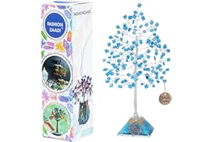 FASHIONZAADI Turquoise Crystal Tree, Crystals and Gemstones Tree of Life, Money Bonsai Tree, Decorative Home Accessories, Spiritual Gifts, Housewarming Gifts New Home, Gifts for Women Birthday Unique