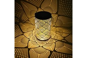 ZWOOS Farol Solar Exterior, Luz Solar Exterior Jardin, Colgante/De Pie, Impermeable IP44, Luces Solares LED Decorativo para Jardin, Balcón (Loto)