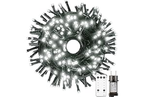 Tacobey Luces Arbol Navidad Blanco Frio - 20M 200 LED Guirnalda Luces con Control remoto, 8 Modos, Impermeable, Decoración Arbol Navidad Exterior Interior