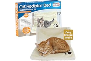 SIMPLY 4 PETS Cat Radiator Bed – Warm and Cozy Pet Radiator Hammock with Removable, Washable Cover | Metal Frame Hanging Radiator Cat Bed with Foldable Design, Cats & Kittens