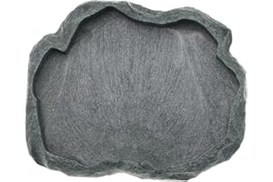 YINETTECH Reptilien Futternapf Haustier Wasserschale Futtern Napf aus Harz für Schildkröten Eidechsen Frösche Geckos Spinnen Skorpione, Größe M