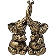 Thorne Antiques & Collectables Mr & Mrs Elephants - Loving Elephant Statue With Entwined Trunks (Bronze)