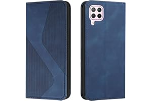 Mo-Somnus Funda para Huawei P40 Lite 4G/Nova 6 SE, Funda Carcasa de Cuero para Huawei P40 Lite 4G/Nova 6 SE, Cuero Billetera Flip Carcasa Magnético con Cáscara de TPU, Ranura para Tarjeta (Azul)