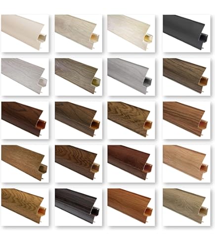 LEMAL Plinten en accessoires - PVC plint 65x23mm met kabelgoot - (0109 houtlook grijs bruin, 2 meter) laminaat afwerking vloerbedekking LEMAL Plinten en accessoires - PVC plint 65x23mm met kabelgoot - (0109 houtlook grijs bruin, 2 meter) laminaat afwerking vloerbedekking