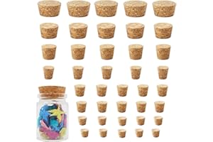 ChAusa 40 Pezzi Tappi in Sughero Affusolati, Tappi in Sughero Naturale, Cono in Legno Sughero, Tappi di Sughero per Bricolage, Tappi Sughero Spumante, per Bottiglie di Vino e Birra (8 Misure)