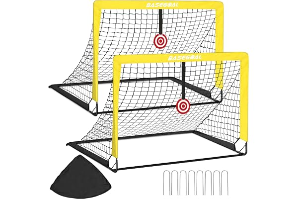Cage de Foot, Set de 2 But de Foot Exterieur, Goal de Foot avec Cible Suspendue, But de Foot Exterieur pour Jardin Entrainement Football Cadeau - 120x90x90CM