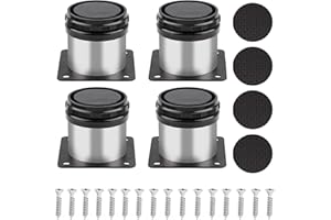SANDIYAGO 4 piedini 50mm regolabili in acciaio inox, piedini per mobili da tavolo da cucina, piedini regolabili rotondi con viti e pad protettivo