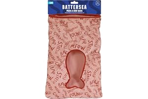 Rosewood Battersea Peek-A-Boo Crinkle Cat Toy, Tunnel Sack, Pink, Battersea Print Textured Cat Toy, 34cm x 23cm x 50cm