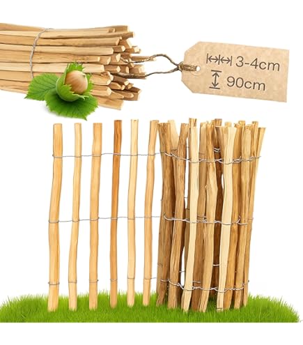 Recinzione In Nocciolo Castagno - 1m X 50cm, Altezza 4-6cm, Per Giardino E Animali - Foto 3