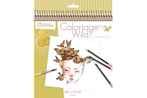AVENUE MANDARINE My Mandarine GY134C Libro para Colorear Wild 7, Emmanuelle Colin, 28 Dibujos 20 x 20 cm, Papel Certificado PEFC para Lápices de Colores, Rotuladores, Acuarela