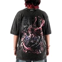 Buy ComicSense.xyz Cotton Unisex Anime Oversized Stone Washed T
