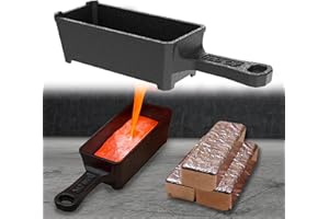 ‎LORMUZI lormuzi 100 oz Gusseisen Barrenform mit Griff – Gussform für Schmelzen und Gießen von Edelmetallen wie Gold, Silber, Kupfer, Aluminium, Messing