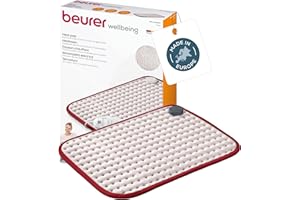 ‎BEURER Beurer HK Comfort Heat Pad, elastyczna podkładka grzewcza elektryczna z super miękką powierzchnią, kontrolowane ciepło z 3 ustawieniami temperatury, można prać w pralce, automatyczne wyłączanie, 100 watów, 44x33cm