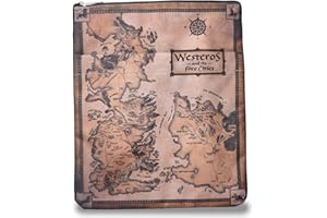 TAWDULL Game of Thrones Book Sleeve, Waterproof Game of Thrones Map Fabric Book Cover, Padded Westeros Map Book Sleeves with Zipper, Bookish Gifts Kindle Sleeve