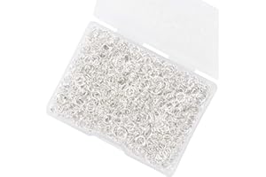 ‎RIDDUR 1200 Stücke Spaltringe für Schmuck, Edelstahl Biegeringe, Silber Spaltringe, Kettenringe, Verbindungsringe mit Plastik Box für Schmuckherstellung, Halskette, Armband DIY(0.24inch×0.20inch)