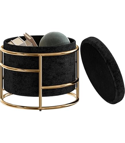 HOMCOM Sitzhocker mit Stauraum Hocker mit Deckel, Metallring