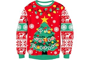 Kids4ever Bambini Unisex Maglione Natalizio Maglione Lavorato a Maglia Renna Rudolph Maglieria Caldo Girocollo a Maniche Lunghe Maglione Natale Lavorato a Maglia Felpa per Ragazzi Ragazze 7-13 Anni