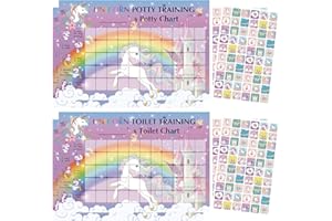 Clabby 8 Tabellone dei Premi con Unicorno con Sticker Include 4 Grafici per Addestramento a Vasino 4 Fogli/240 Tabella dei Premi Adesivi Riutilizzabili con Arcobaleno per Allenamento del Piccolo
