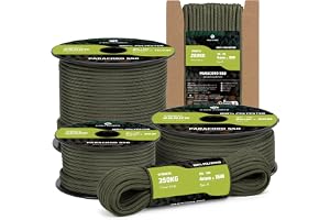 Paracord 550 Typ III 4mm 10m 7 Trådar 100% Polyester Rep | Stöd 250kg (550lbs), Durable, UV Resistant, MIL-SPEC, Armband, Cam