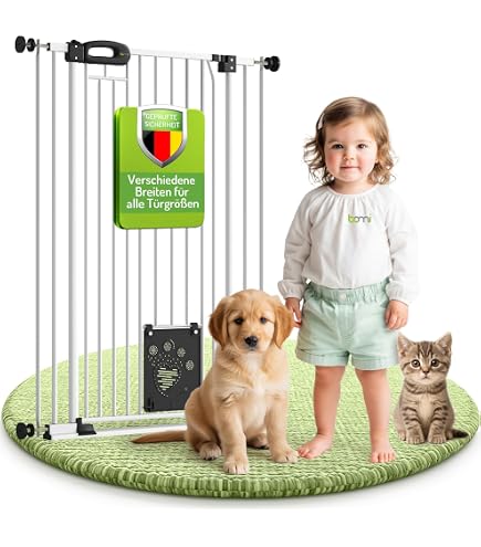 MidWest Homes Haustier-Absperrgitter – Holz, 112 Cm Hoch, Verstellbar 74–127 Cm, Sicher Für Hunde & Katzen