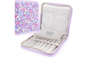 Coopay Tunesische Häkelnadel Set, 3,0-10mm Austauschbare Tunesische Häkelnadeln mit Seil 40cm/60cm/80cm/100cm, Afghanische Häkelnadel Set, Lange Häkelnadeln für Anfänger