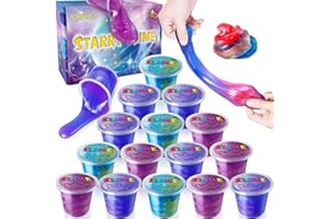 YOPINSAND Lot de 15 Kits de Slime Galaxie pour Enfants, Extensible et Non Collant, Jouet pour garçons et Filles de 5 à 12 Ans