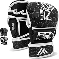 Gants MMA IRON FIGHTER - Sparring & Grappling - Paume Ouverte, Maintien Poignet - Pour Boxe, Muay Thai